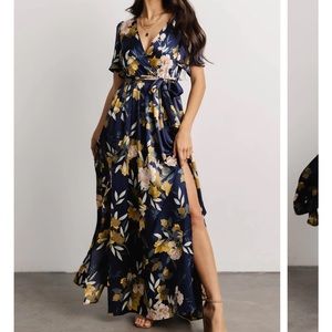 Baltic Born Sicily Satin Maxi Dress - Size Large